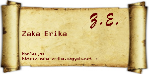 Zaka Erika névjegykártya